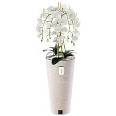 botle Umelá biela orchidea kytica kvety listy kamienky vysoký kvetináč White H 110 cm