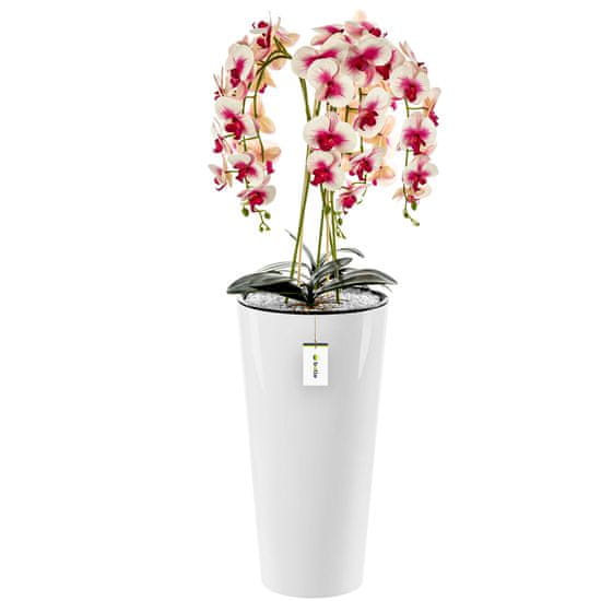 botle Umelá orchidea, krémová a ružová, kytica kvetov, vysoký črepník, Biela, V 110 cm