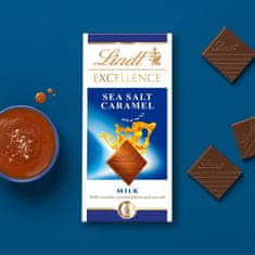 LINDT EXCELLENCE Milk Crunchy Caramel and Sea Salt, 100g