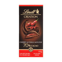 LINDT Lindt Creation Hořká čokoláda plněná višňovou a chilli náplní 70% 150g