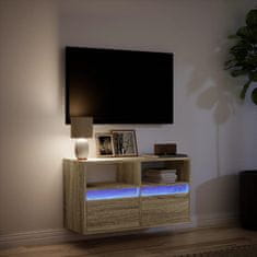 Vidaxl TV nástenná skrinka s LED svetlami dub sonoma 80x31x45 cm