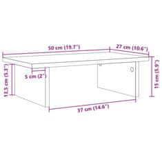 Vidaxl Stojan na monitor dub sonoma 50x27x15 cm kompozitné drevo