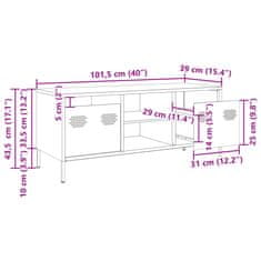 Vidaxl TV skrinka čierna 101,5x39x43,5 cm oceľ valcovaná za studena