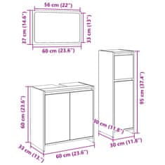 Vidaxl 3-dielna súprava kúpeľňových skriniek sonoma kompozitné drevo