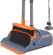 HOME & MARKER® Domáca metla s lopatkou, teleskopická metla so spevnenými štetinami | DUSTBROOM set