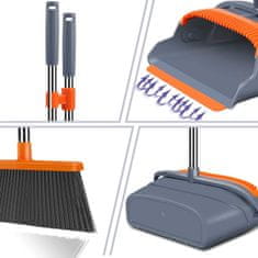 HOME & MARKER® Domáca metla s lopatkou, teleskopická metla so spevnenými štetinami | DUSTBROOM set