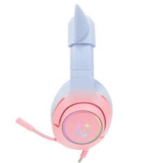 Onikuma K9 RGB Wired Gaming Headset With Cat Ears Pink Blue