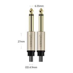 Ugreen AV128 audio kábel 6.35mm jack 1m, sivý