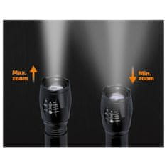 Solight Nabíjací LED svietidlo, Zoom, USB Powerbanka, 300Lm, 1x batéria Li-ion 5V/1800mAh