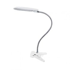 ACA Lightning LED stolný lampička s vypínačom a klipom BAZ 5W/230V/4000K/340Lm/120°/IP20, biela