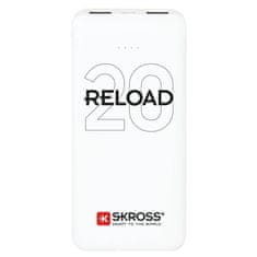 Skross Powerbank Reload 20, 20000mAh, 2x 2A výstup, microUSB kábel, biely