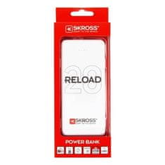 Skross Powerbank Reload 20, 20000mAh, 2x 2A výstup, microUSB kábel, biely