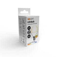 Solight LED žiarovka miniglobe matná P45 8W, E14, 3000K, 720lm