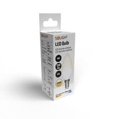 Solight LED žiarovka sviečka matná C37 8W, E14, 3000K, 720lm