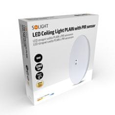 Solight LED stropné svetlo PLAIN s PIR sensorom, 18W, 1260lm, 3000K, okrúhle, 33cm