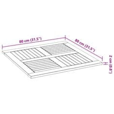 Petromila vidaXL Stolová doska 80x80x2,2 cm štvorec masívna akácia