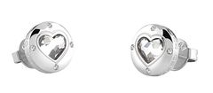 Guess Romantické oceľové náušnice Rolling Hearts JUBE03349JWRHT