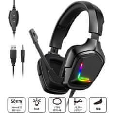 Onikuma K20 RGB Wired Gaming Headset Black