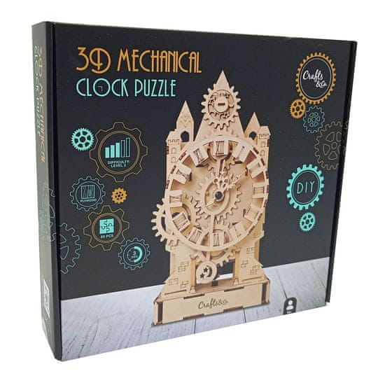 EXCELLENT Funkčné hodiny 3D puzzle s hodinovým strojčekom - 69 dielikov