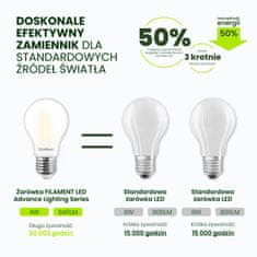 LUMILED LED žiarovka E27 A60 4W = 60W 840lm 4000K 4000K Neutrálna biela 360° Filament sklo ALS