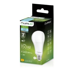 LUMILED 6x LED žiarovka E27 A70 18W = 150W 2421lm 6500K Studená biela 260°