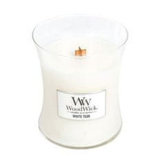 Woodwick Vonná sviečka váza White Teak 275 g