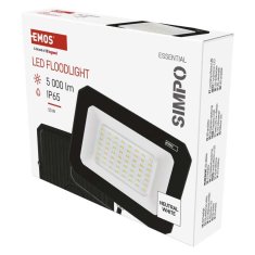 EMOS EMOS LED reflektor SIMPO 50 W, čierny, neutrálna biela ZS2243