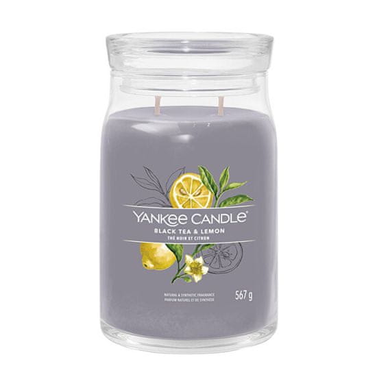 Yankee Candle Aromatická sviečka Signature sklo veľké Black Tea & Lemon 567 g