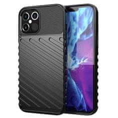 HURTEL THUNDER CASE, FLEXIBILNÉ PANCIEROVÉ PUZDRO, KRYT NA IPHONE 12 PRO MAX, ČIERNY