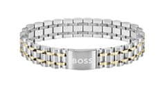 Hugo Boss Elegantný oceľový bicolor náramok pre mužov 1580647