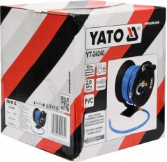 YATO Navíjací bubón s hadicou na stlačený vzduch PVC 15m, priemer 10mm - YT-24240