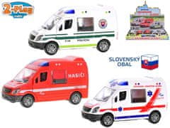 Auto záchranárske 12 cm 1:32 na zotrvačník slovenský design