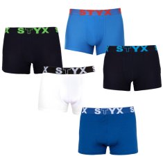 Styx 5PACK pánske boxerky športová guma nadrozmer viacfarebné (5R9612817) - veľkosť XXXL