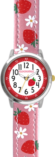 CLOCKODILE Ružové dievčenské hodinky STRAWBERRIES