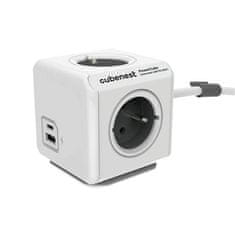 PowerCube Predl.kábel rozb.Cubenest USB - 4,sivý