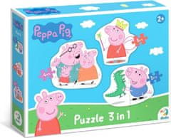 Puzzle Prasiatko Peppa: Rodina 3v1 (2,3,4 dielikov)