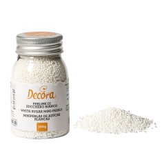 Decora Cukrové ozdoby mini perličky 1,5 mm biele 100 g