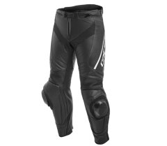 Dainese nohavice DELTA 3 LEATHER PANTS BLACK/BLACK/WHITE - vel. 50