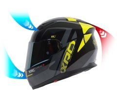 XRC Prilba na motorku black/yellow fluo vel´. 2XL