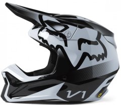 FOX Dětská motokrosová helma Yth V1 Leed Helmet Dot/Ece Black/White vel. YM