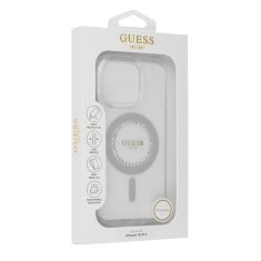 Guess Originálny zadný kryt IML Rhinestones Magsafe GUHMP16XPFTDTEH pre iPhone 16 Pro Max white