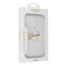 Guess Originálny zadný kryt IML Heart GUHCP16XHCHGSPT pre iPhone 16 Pro Max transparentný