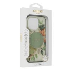 Guess Originálny zadný kryt IML Flower & Tonal Circle Magsafe GUHMP16LHFWBDCEN pre iPhone 16 Pro green