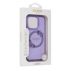 Guess Originálny zadný kryt IML Flowers Wreath Magsafe GUHMP16SHFWFCU pre iPhone 16 fialový