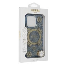 Guess Originálny zadný kryt IML Peony On 4G Background Magsafe GUHMP16SH4PYEEB pre iPhone 16 blue