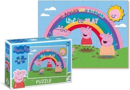 Puzzle Prasátko Peppa Duha - 30 dílků