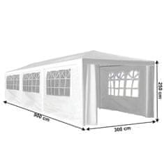 KONDELA Záhradný stan Tekno New Typ 3 300x900 cm - biela