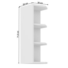 KONDELA Horná kuchynská skrinka Lula 30 G-72 ZAK BB - biela
