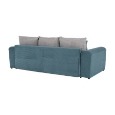 KONDELA Rozkladacia pohovka s úložným priestorom Gilen Big Sofa - modrá / mentolová / svetlosivá