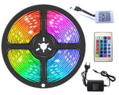 Cappa Cappa LED pásik RGB 5m – 60 LED / m, zdroj + dálkový ovládač